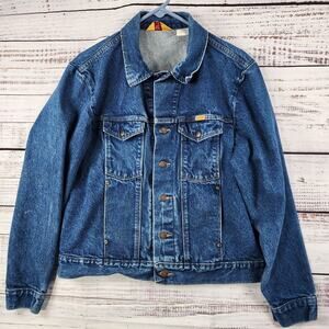 Vintage 90s Rustler Men’s Large Blue Denim Jean Jacket Trucker USA Cotton Mexico